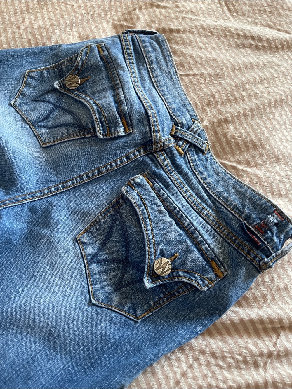 Y2K Bootcut Jeans Size 29 Medium Wash Flap Pocket Denim